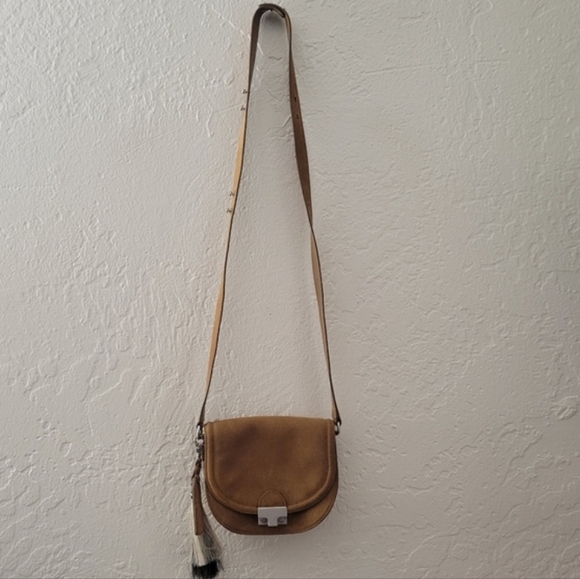 Loeffler Randall Saddle Crossbody in Sienna Suede - Picture 1 of 12
